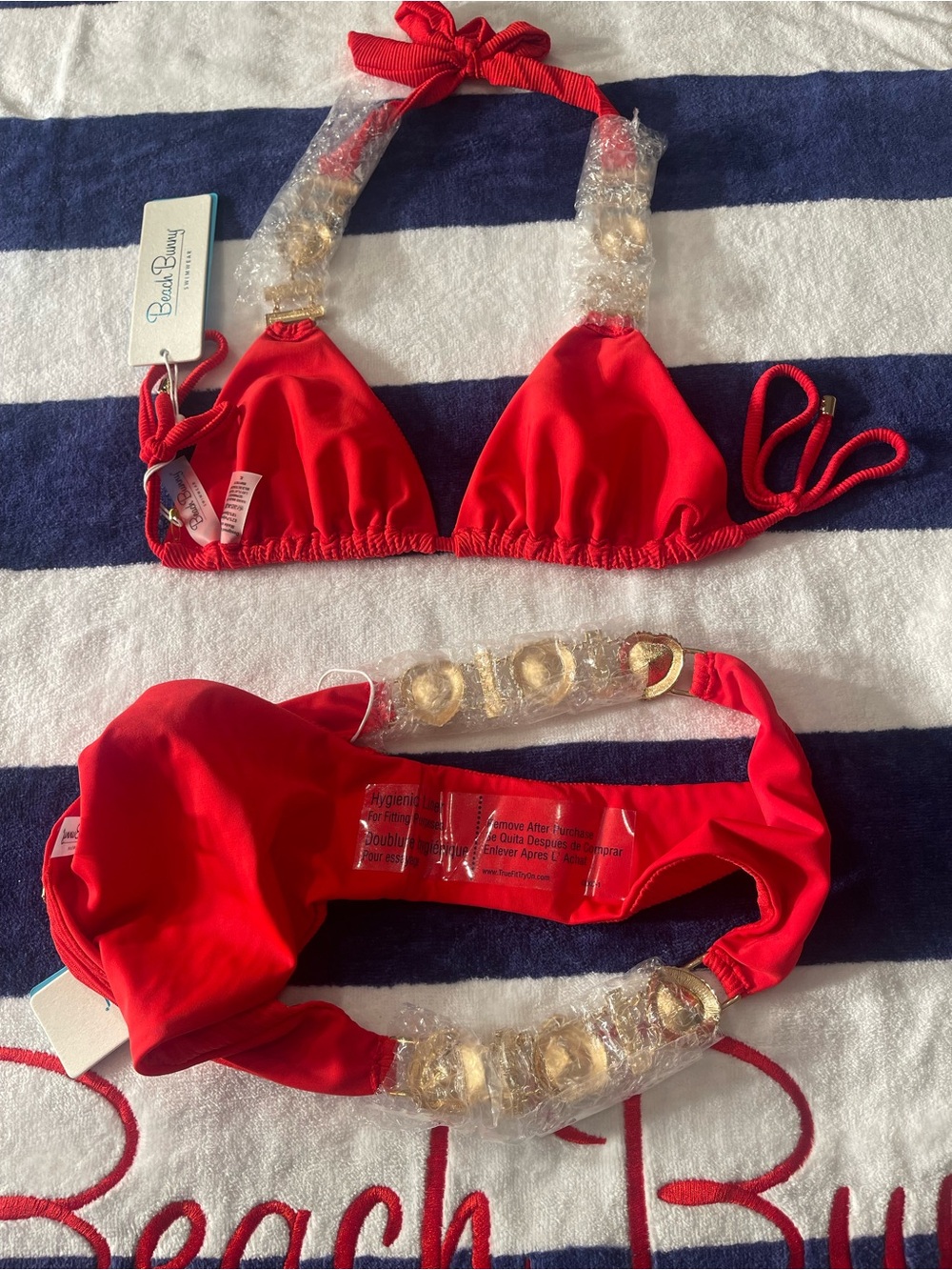 NWT beach bunny bikini Jazmine Love ❤️ red beautiful XL top/L bottoms - Picture 14 of 14